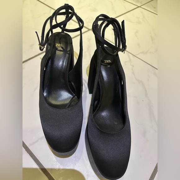 ZARA PLATFORM HEELED SLINGBACK SHOES - Picture 3 of 4